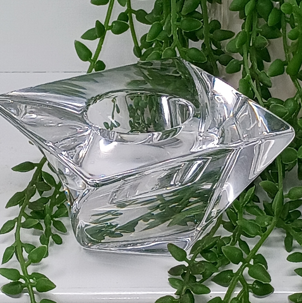 Orrefors Kostaboda Clear Crystal Votive Candle Holder